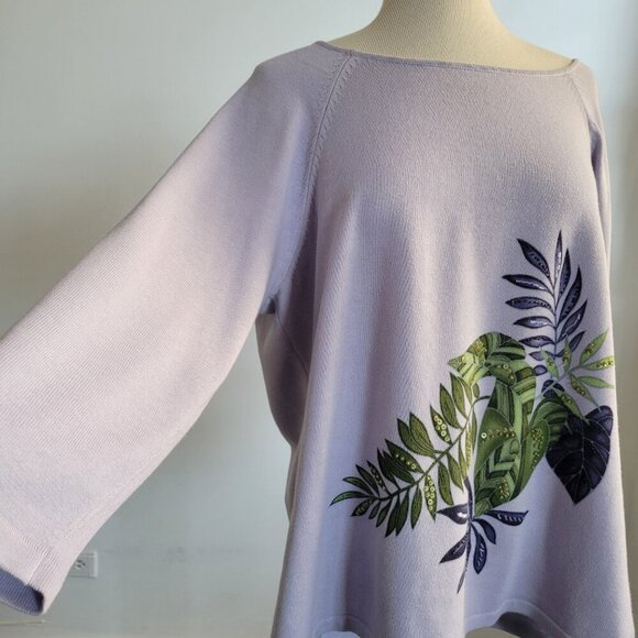 Josephine Chaus Light Purple Floral Swirl Tunic (Size: XL) - Picture 3 of 14